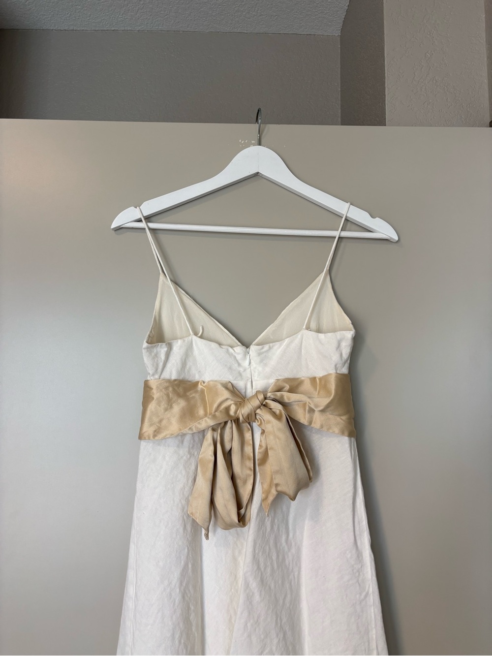 J. Crew 100% Linen with 100% Silk Lining Maxi Dress Cottagecore Greek Goddess - Picture 3 of 7